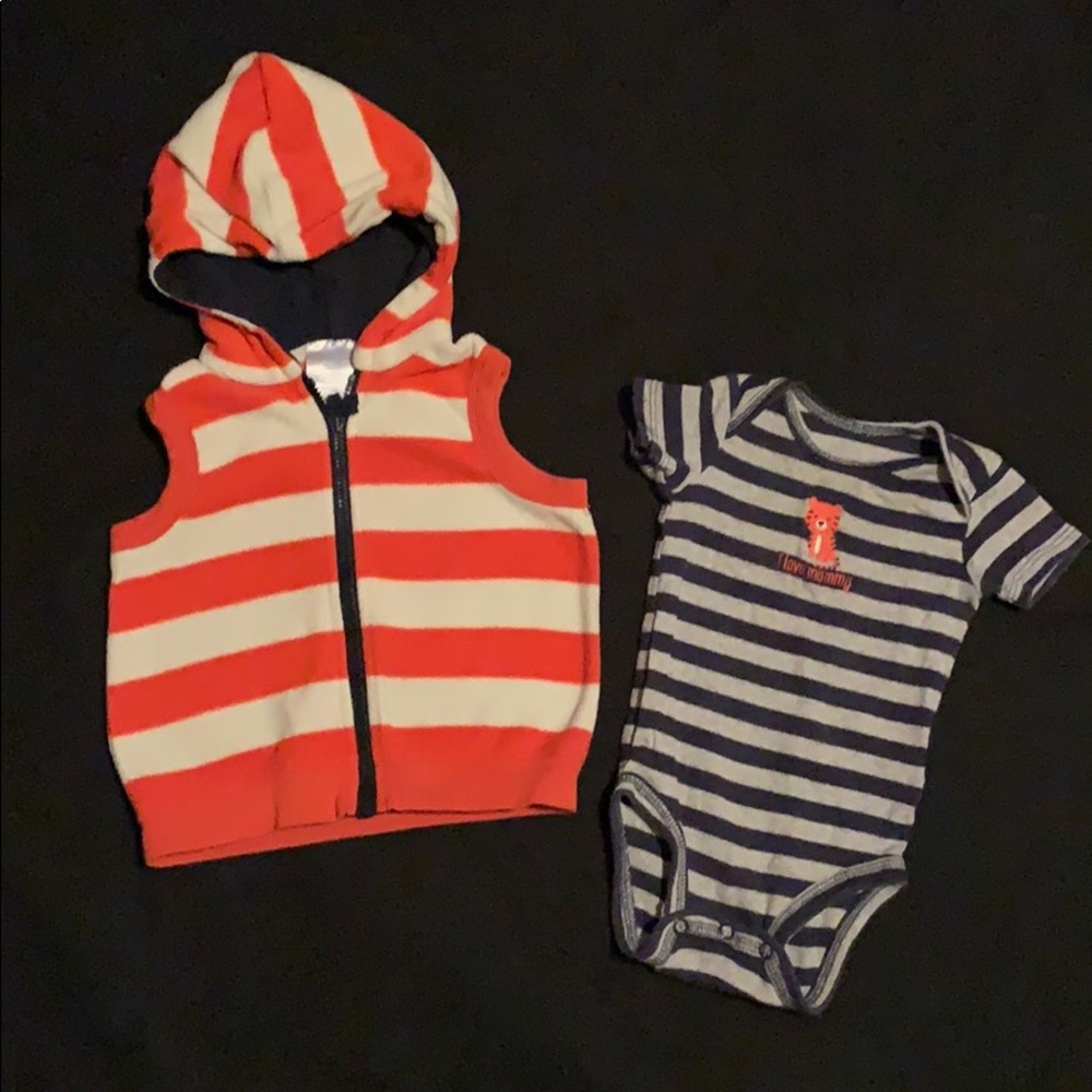 Onesie and fleece vest bundle